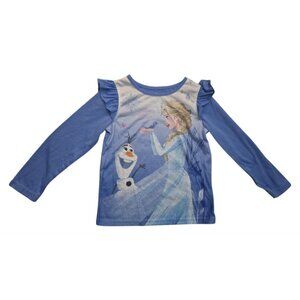 Disney Frozen Girls Long-Sleeve Flame-Resistant Shirt Featuring Elsa & Olaf